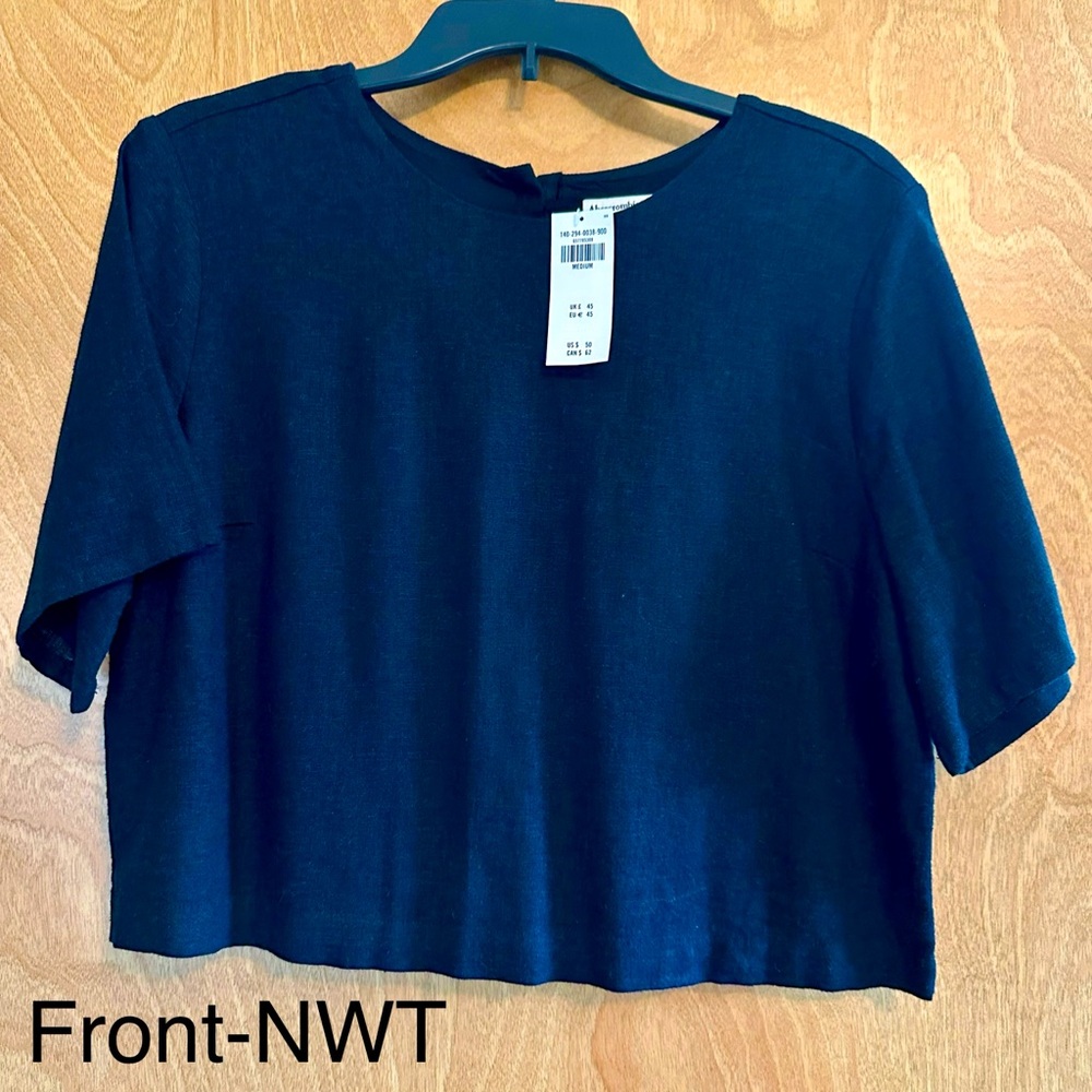 NWT Abercrombie crop woven tee